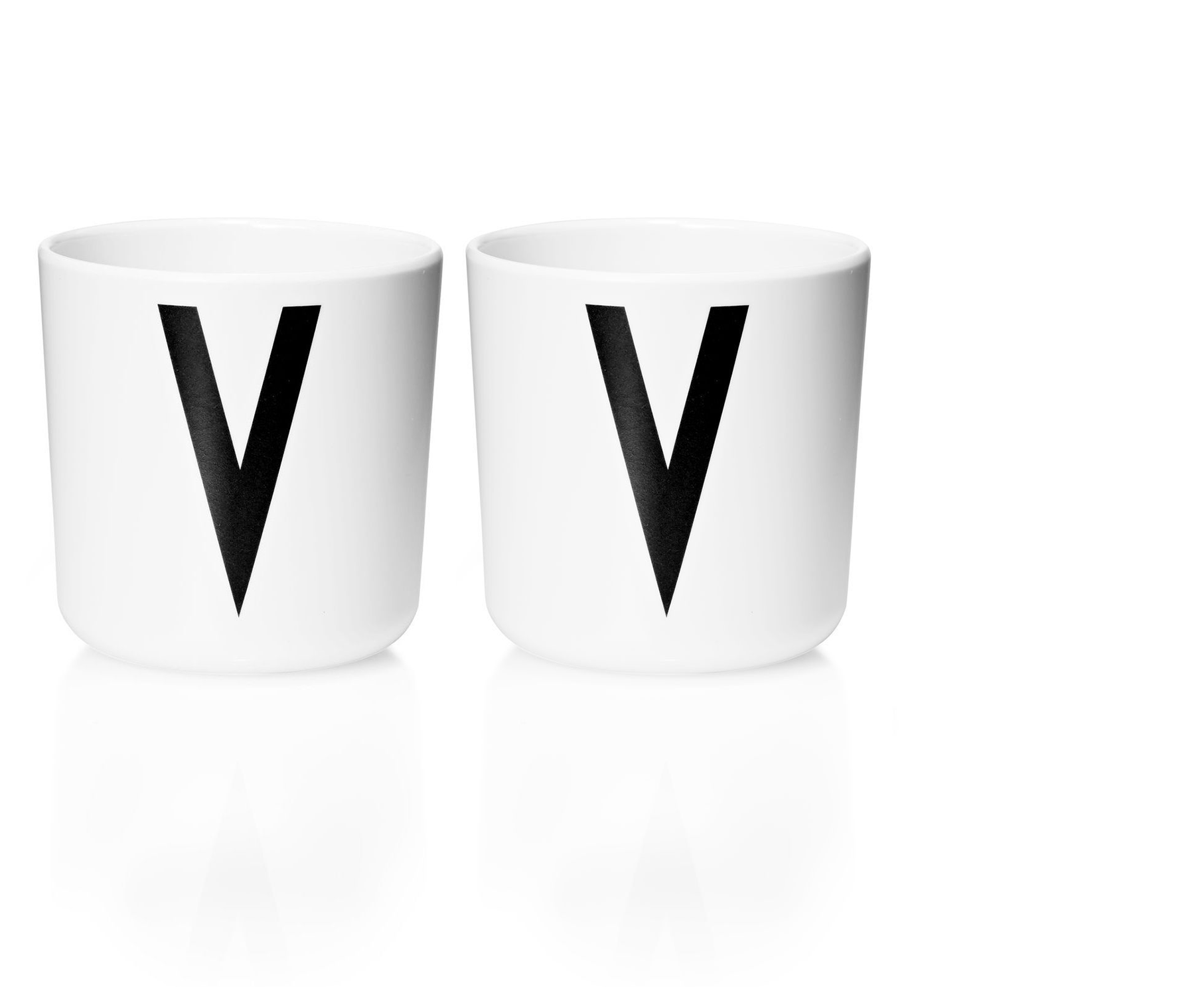 ​Design Letters - Personal Melamine Cup V - 2 pcs - White (Bundle)