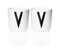 ​Design Letters - Personal Melamin Kop V - 2 stk - Hvid thumbnail-2