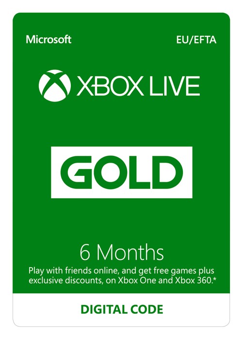 Xbox LIVE Prepaid 6 Month Gold Membership Card (Non-core)
