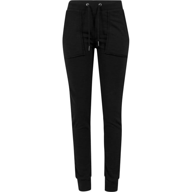 Urban Classics Ladies - FITTED SLUB TERRY Pants black - M