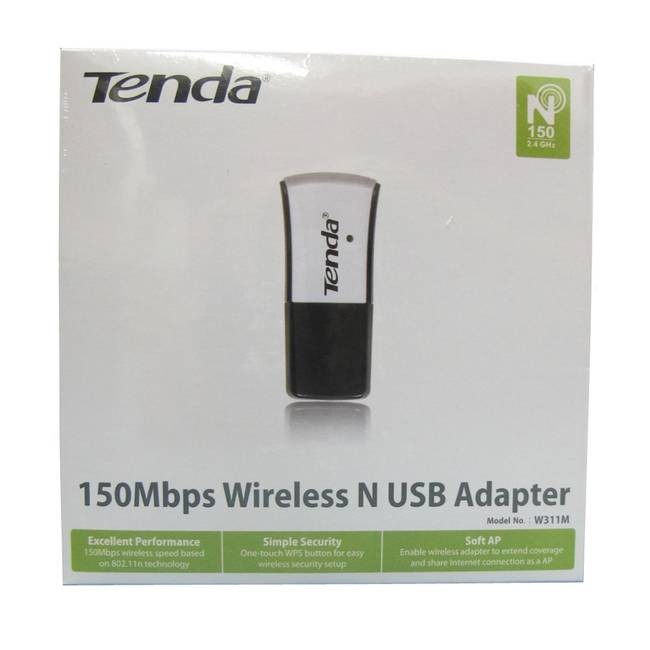 Tenda 150Mbps Wireless Wifi Dongle USB Network Adapter (W311M)