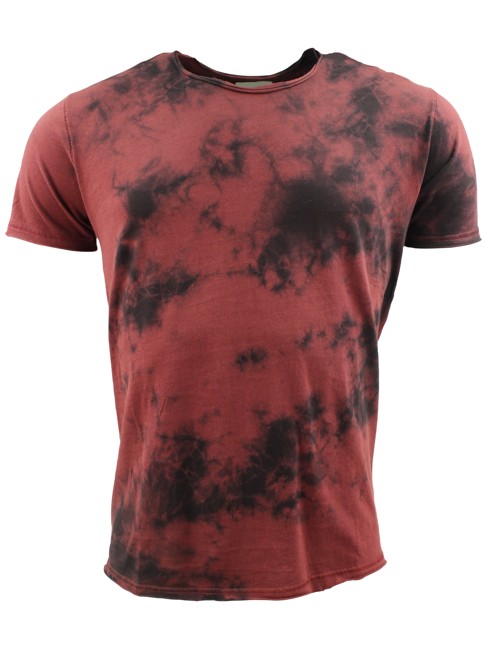 Shine Acid Washed & Tie Dye T-shirt DK Ox Blood