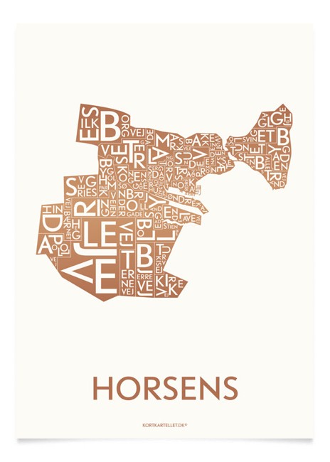 Kortkartellet - Horsens Plakat 40 x 55 cm - Kobber