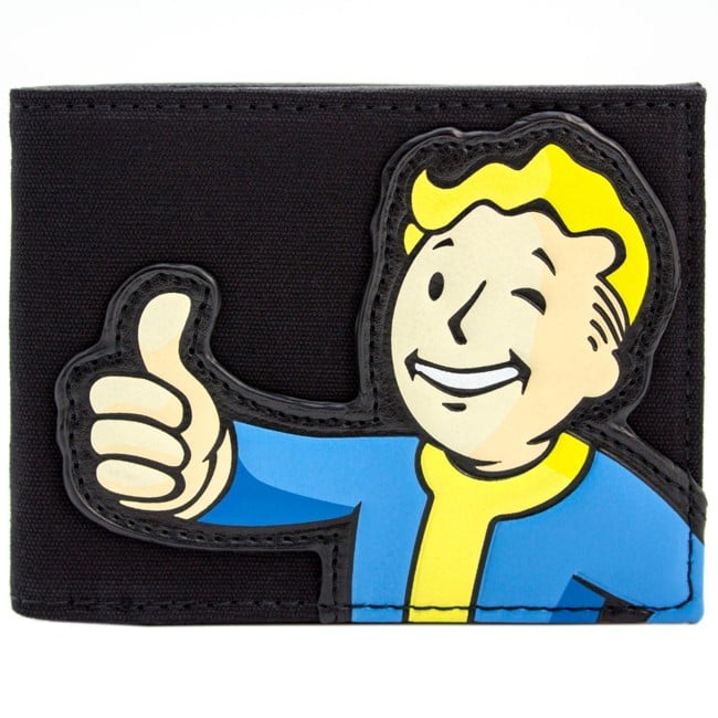 Bethesda Fallout 4 Fabric Vault Boy Black ID & Card Bi-Fold Wallet