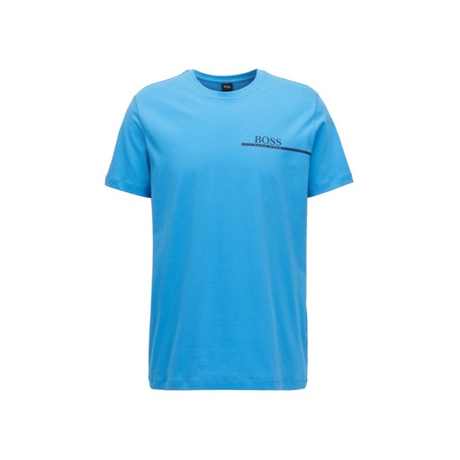 Hugo Boss T-shirt Crew Neck 24 Logo Of Cotton Bright Blue