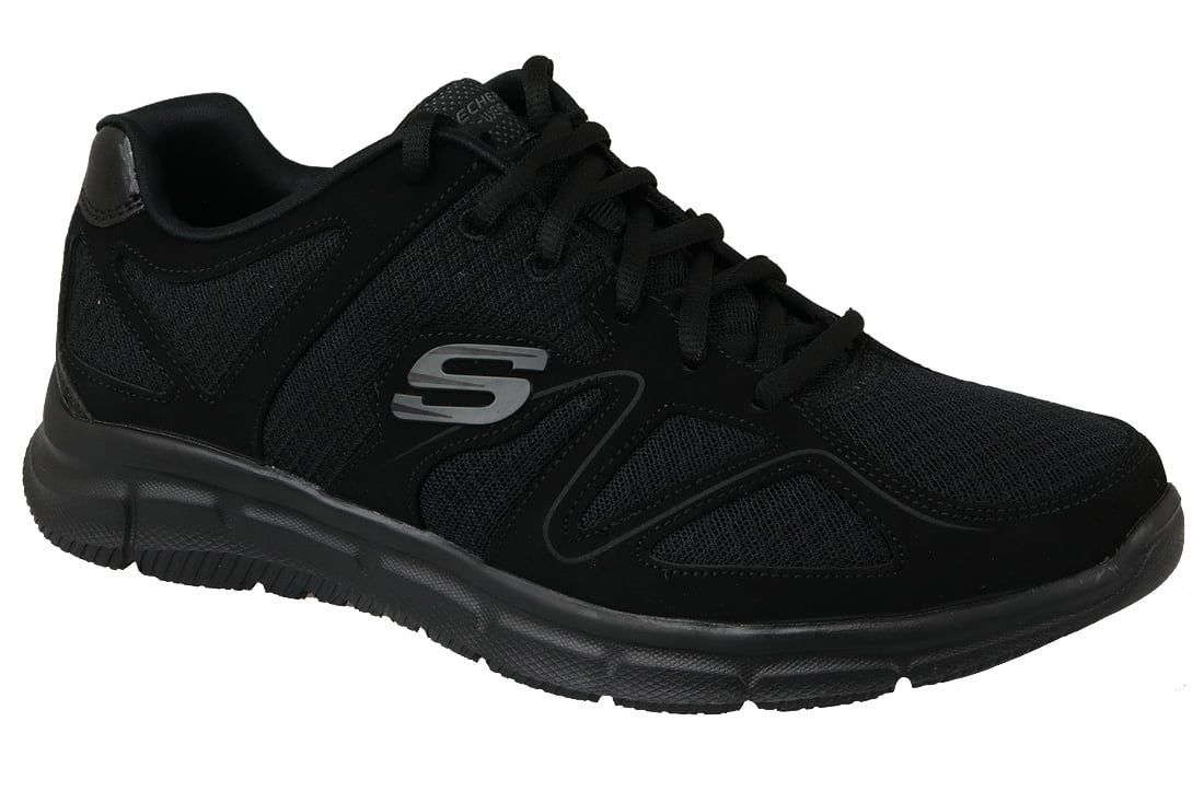 Buy Skechers Satisfaction 58350-BBK, Mens, Black, sneakers