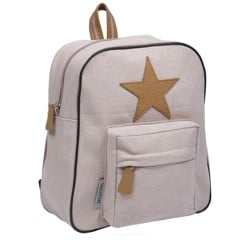 Smallstuff - Little Backpack w. Leather Star - Powder Gold