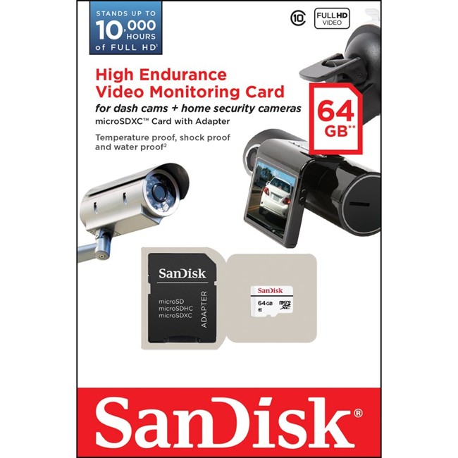 Sandisk - MicroSDHC High Endurance Hukommelseskort 64GB