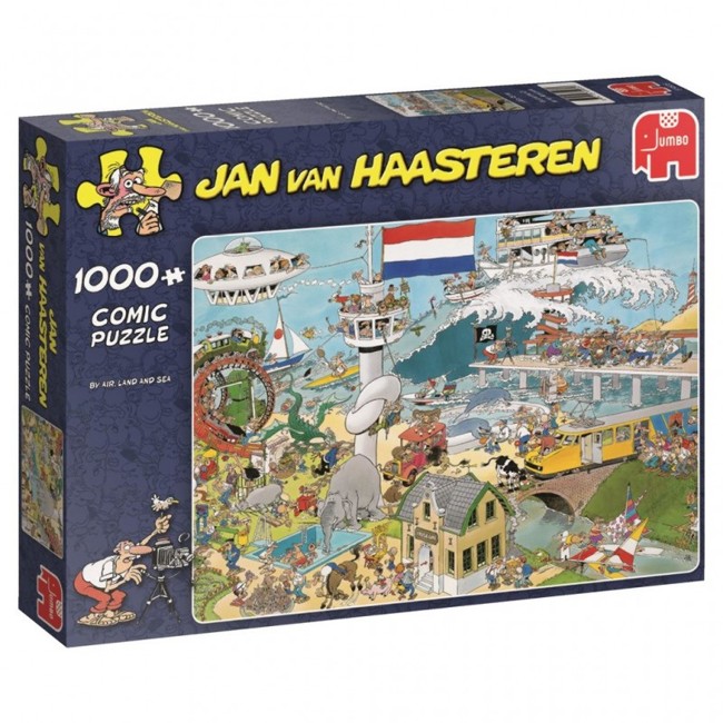 Jan van Haasteren - 1000 brk. Puslespil - I luften, på land og i vandet