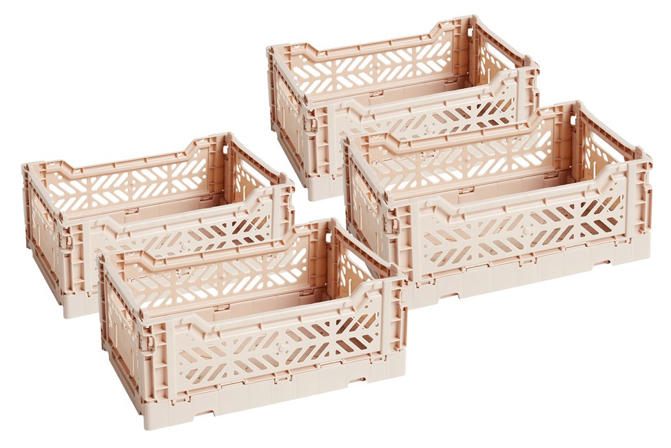 HAY - Colour Crate Kasse Small Sæt á 4 - Soft pink