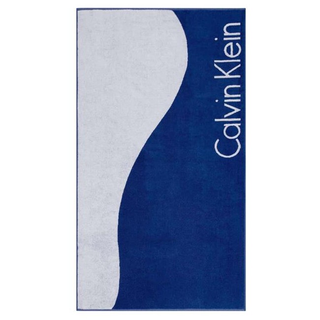 Calvin Klein Badlaken / Strandlaken Blauw/ Wit Logo