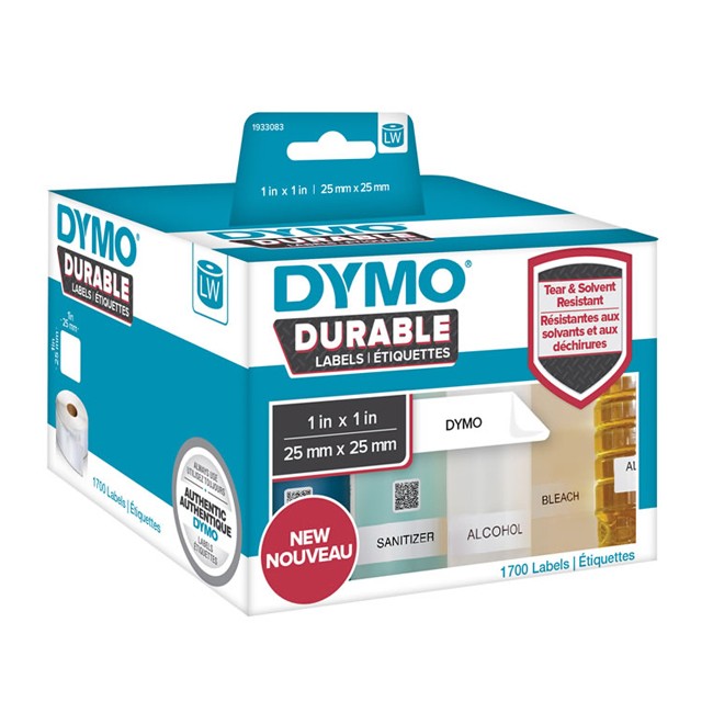 Dymo 1933083 DirectLabel-etikettes, 25mm x 25mm, Pack qty 1700