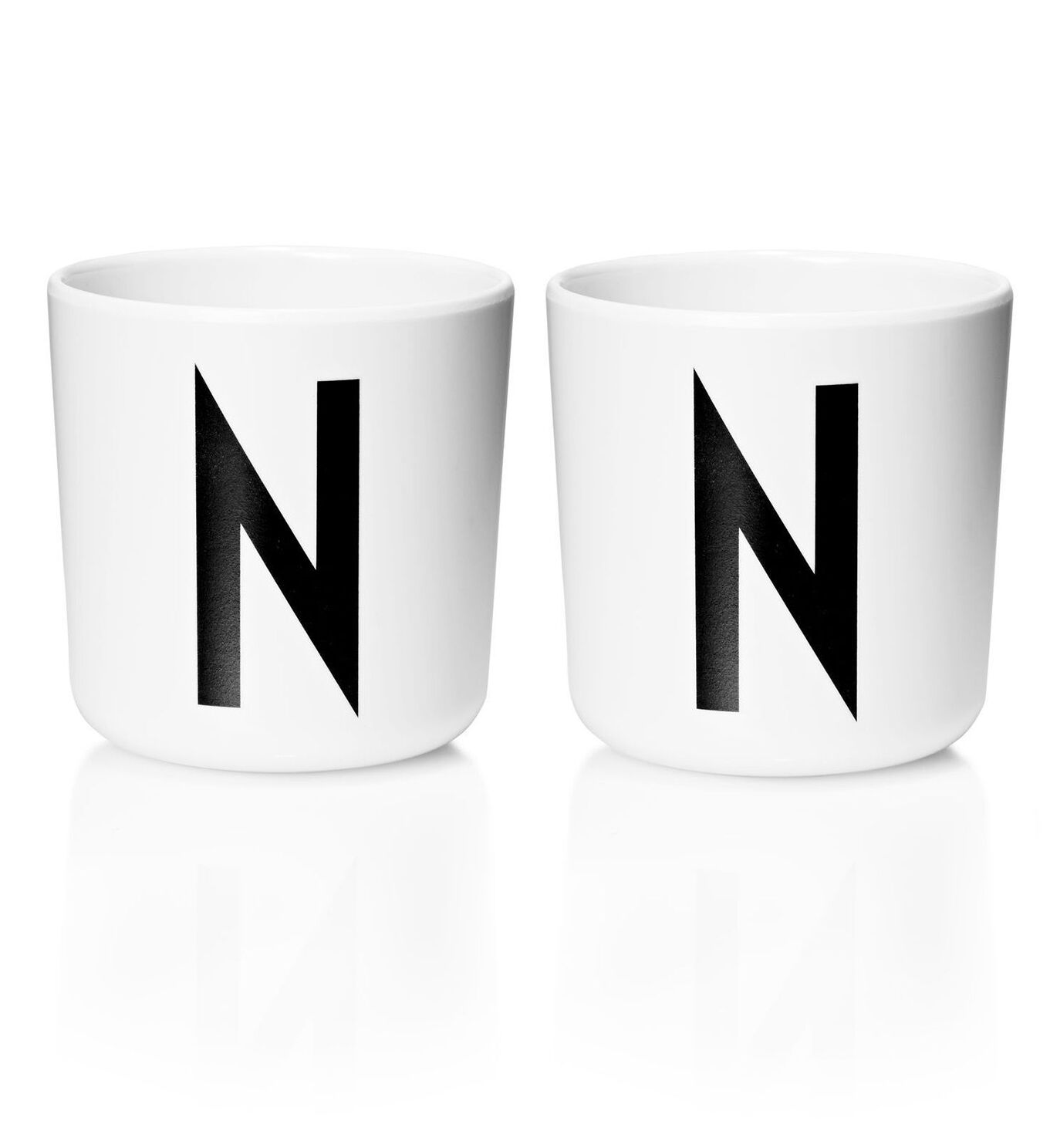 ​Design Letters - Personal Melamine Cup N - 2 pcs - White - (Bundle)