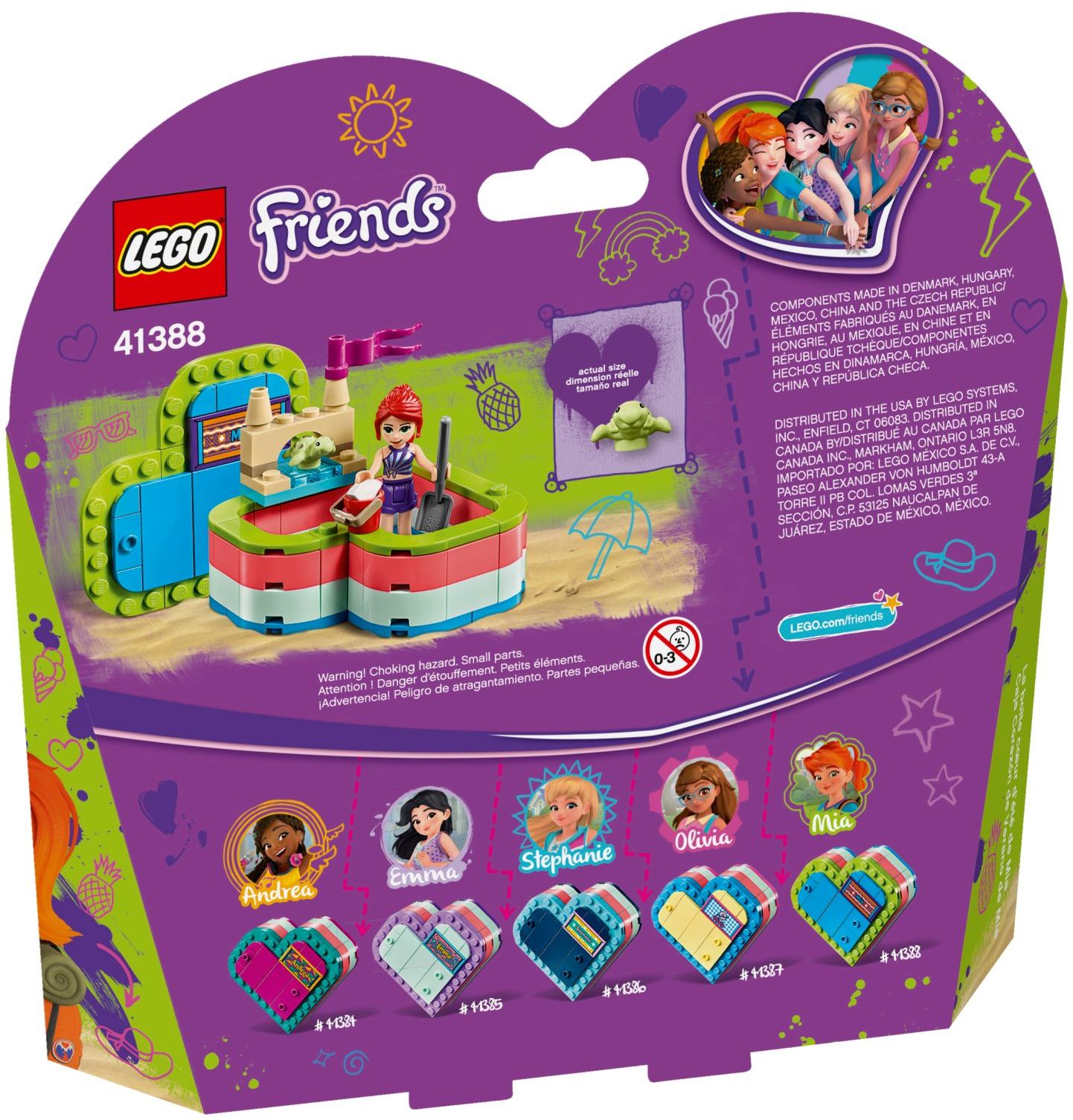 LEGO 41385 41386 41387 41388 41384 Friends Heart Box Storage Set Lot of 5 