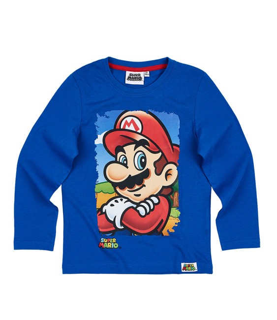 Super Mario Bros Long Sleeve T-Shirt blue