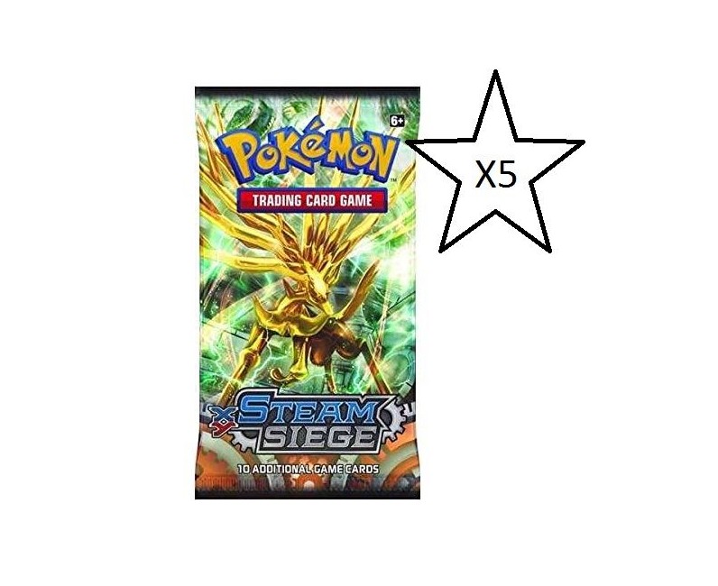 Pokemon Trading Card Game, Steam Siege Booster Pack - 5 Packs