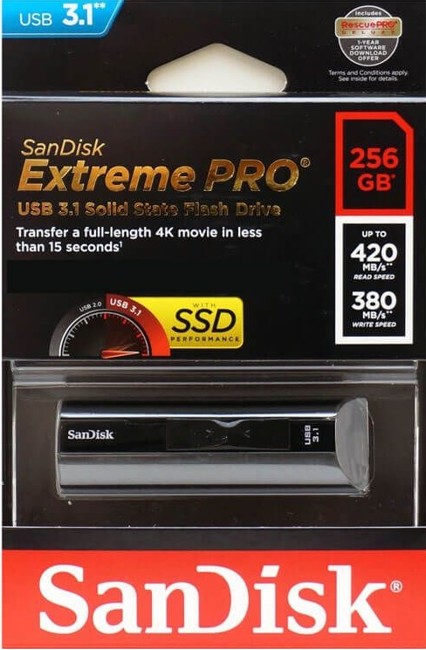 zzSandisk - USB Extreme 3.1 PRO Flash Drive 256GB 420MB/s