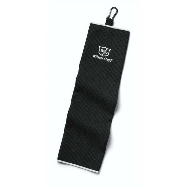 Wilson - Staff Microfiber Trifold Towel-Black - Size: 16" x 21".​