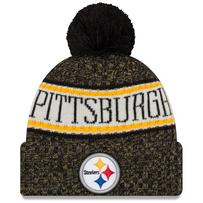 New Era NFL Sideline 2018 Bobble Beanie Pittsburgh Steelers