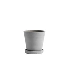 HAY - Flowerpot with saucer Medium - Grey