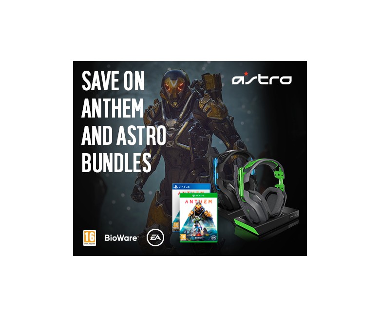 Astro - A10 Gaming Headset PS4+PC Grå/Blå Anthem Spil Bundle PS4