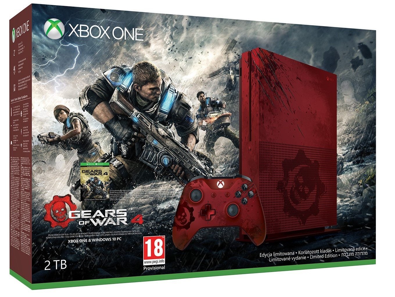 Kob Xbox One S 2tb Console Gears Of War 4 Limited Edition Bundle