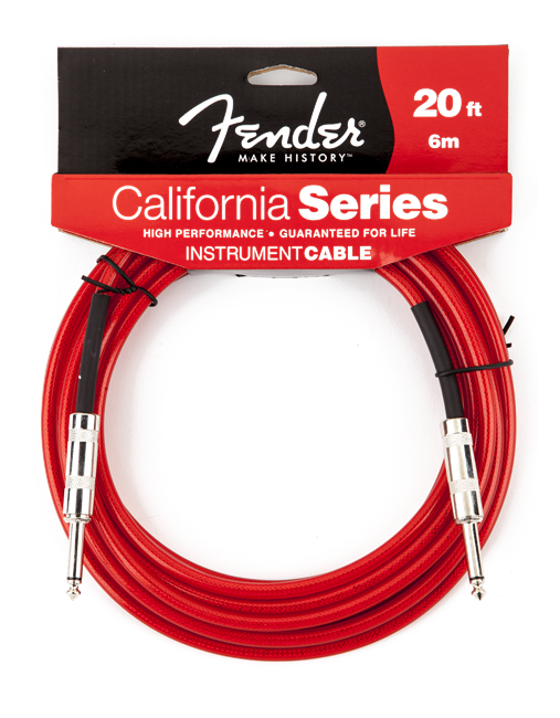 Fender - California Series - Instrument Jack Kabel (Candy Apple Red) (6,0 m)