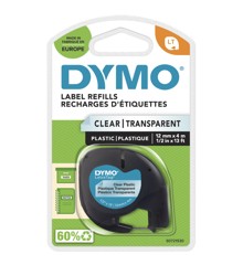 DYMO - LetraTag® Tape Plastic 12mm x 4m black on clear (S0721530)