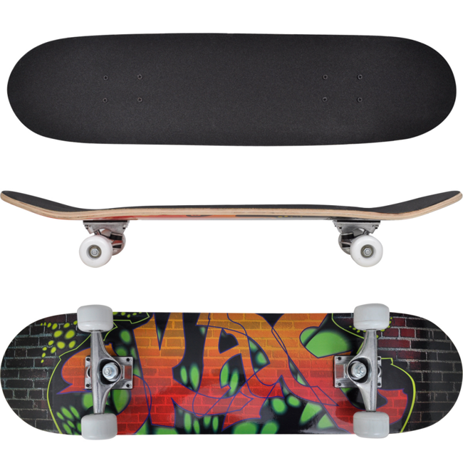 Ovalt Skateboard med Graffiti-design Ahornfinér