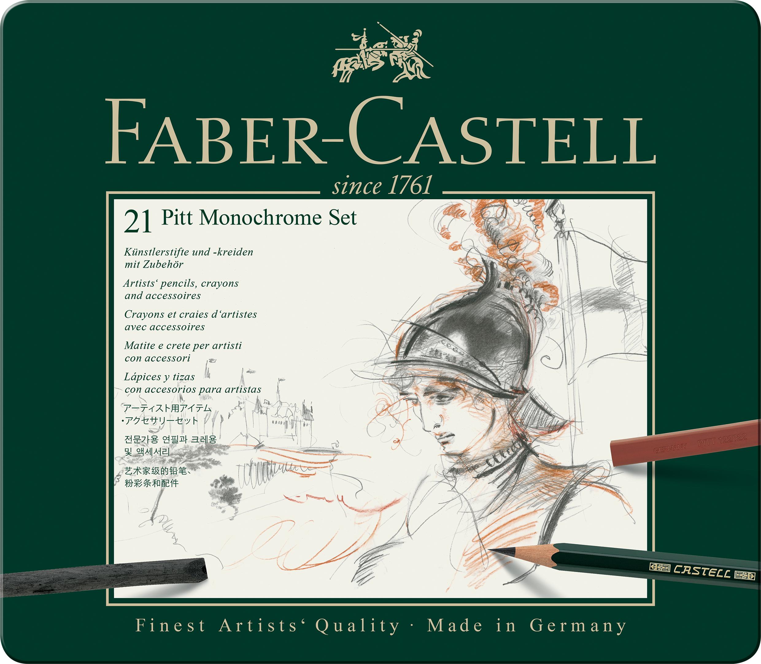 Faber-Castell - Pitt Monochrome Blyanter i Metal æske (21 stk.) thumbnail-1