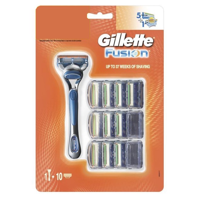 Gillette - Fusion Manual Barberskraber + 10 Blade