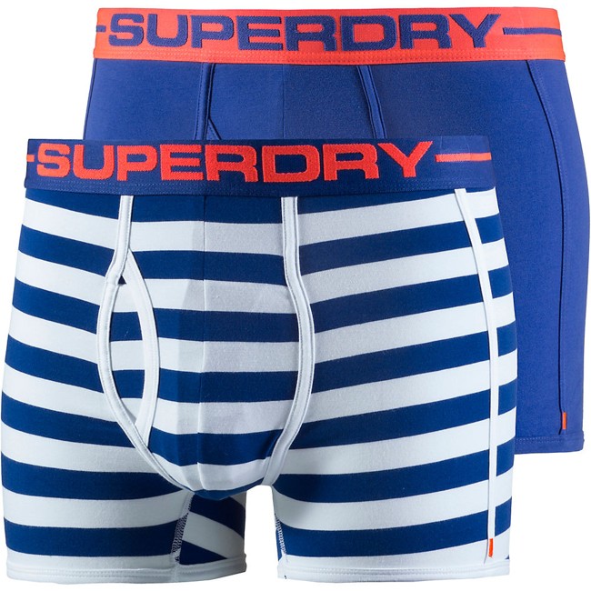 Superdry 2 Pack Sport Stripe Boxershorts Regal Blue