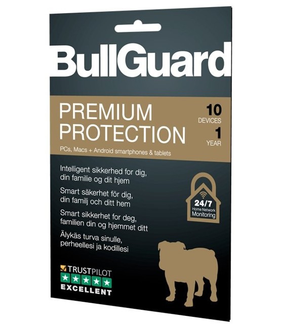 BullGuard Premium antivirus system 2019 - 1 År 10 enheder
