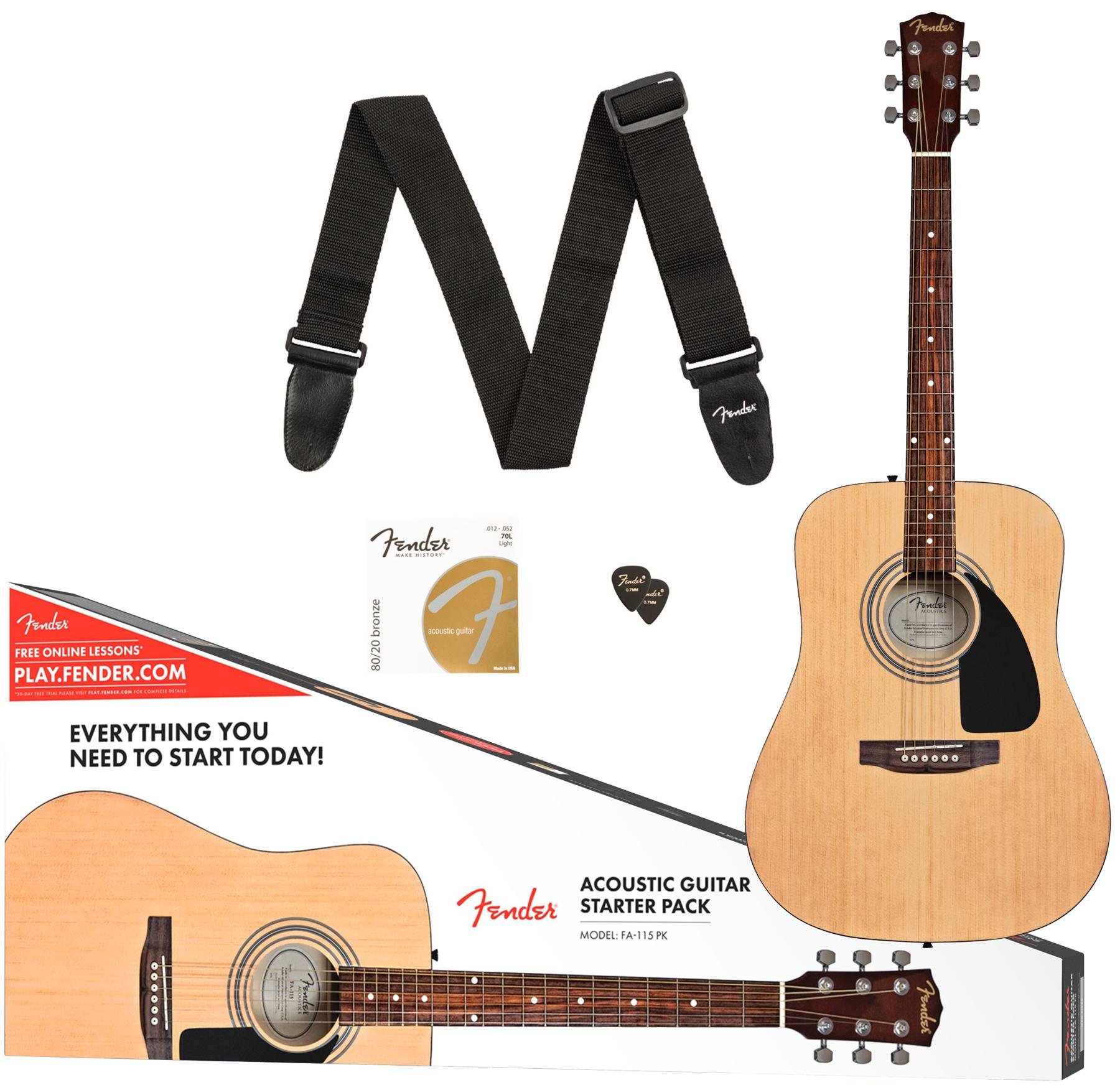 Buy Fender CD60S Dreadnought Acoustic Guitar Starter Pack (Natural)