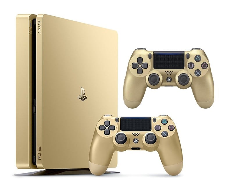 Køb Playstation 4 500GB with 2 Controllers - GOLD