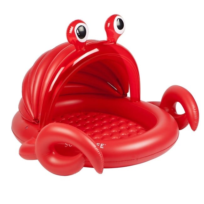 Sunnylife - Oppustelig babypool med skygge, Rød krabbe