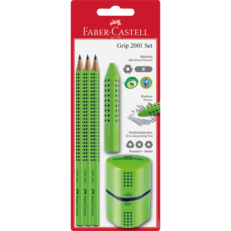 Faber-Castell - Grip 2001 - Pencil Set - 5 Parts - Lime (580071)
