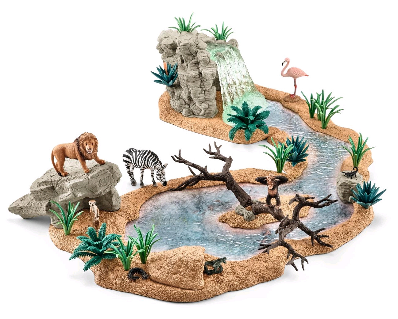 schleich big adventure at the watering hole set