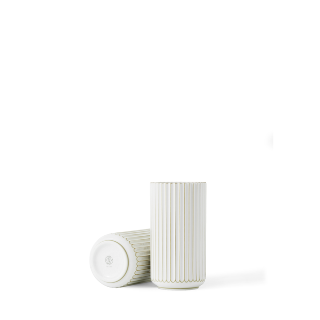 Lyngby Porcelæn - Vase  Ø 15 cm - Hvid/Guld