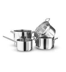 Eva Trio - Rustfrit Stål Collection Sæt m/3 gryder + Pastaindsats