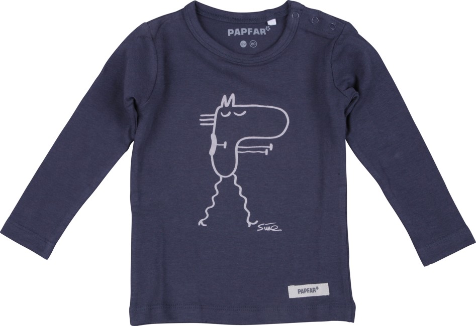 PAPFAR - Single Jersey LS T-shirt m. Print