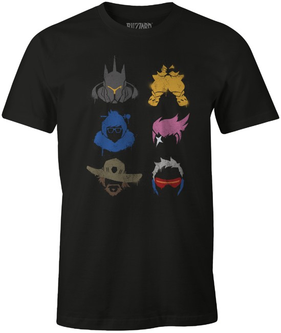 ​T-shirt Overwatch Small Character Face Spray XL