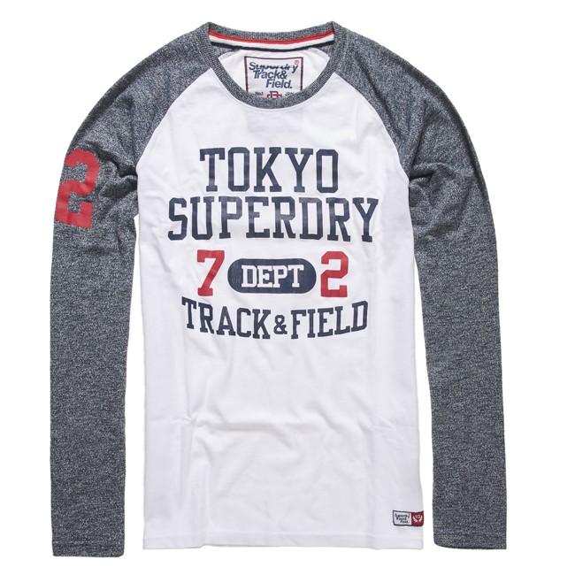 Superdry 'Trackster Baseball' T-shirt - Navy Mega Grit