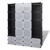 Opbevaringsskab med 24 kasser i sort og hvid 37x150x190 cm thumbnail-1