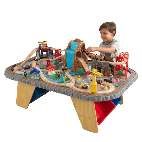 Kidkraft Ride Around Train Set And Table Instructions : KidKraft Waterfall Mountain Train Table and 120-pieces Set ... - Table keeps play time off the floor and closer to eye level.