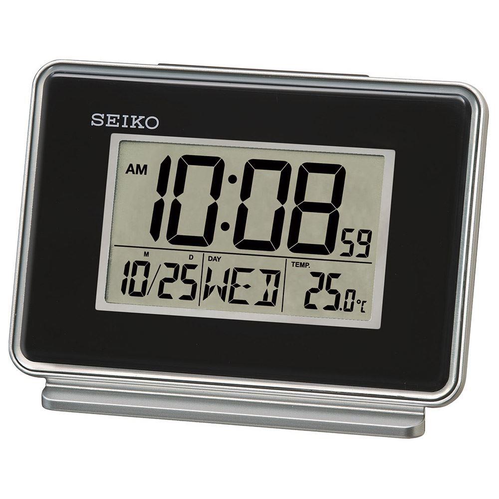 Køb Seiko LCD Dual Alarm Calendar Clock Black (QHL068K)