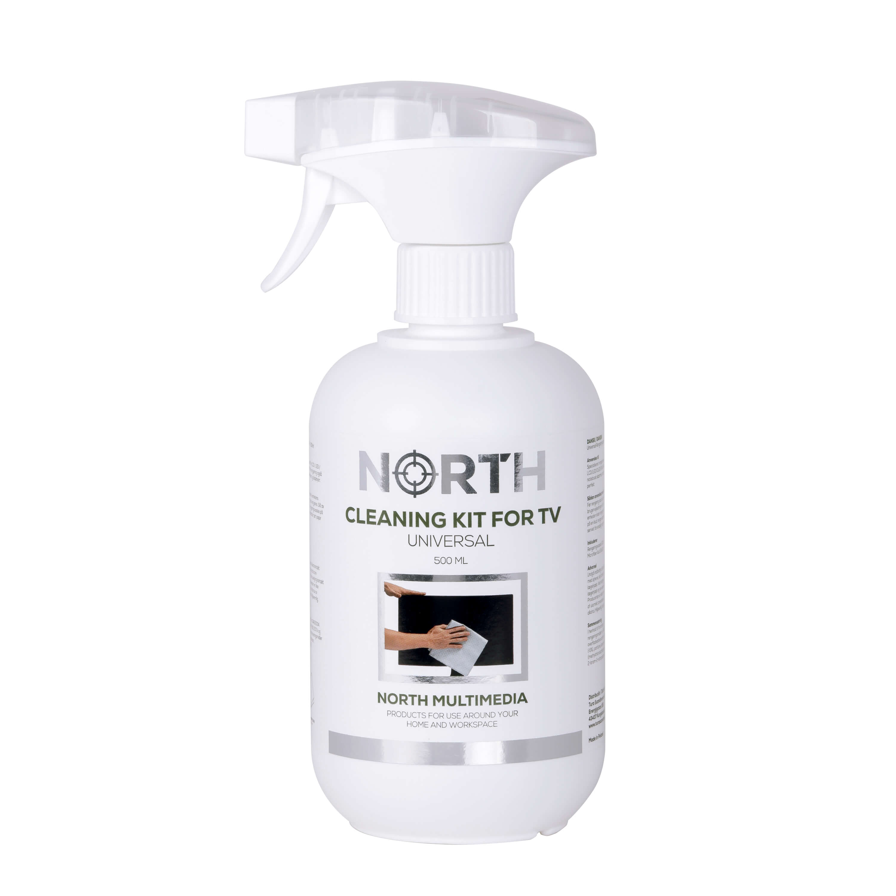 North - Cleaning kit TV, Cleaning Spray and Microfiber cloth 500 ml