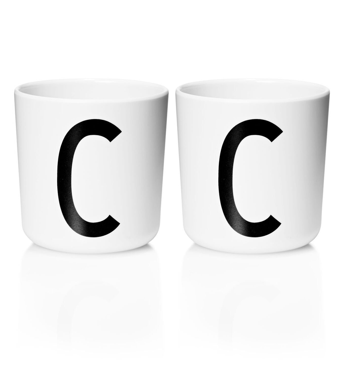 ​Design Letters - Personal Melamine Cup C - 2 pcs - White - (Bundle)