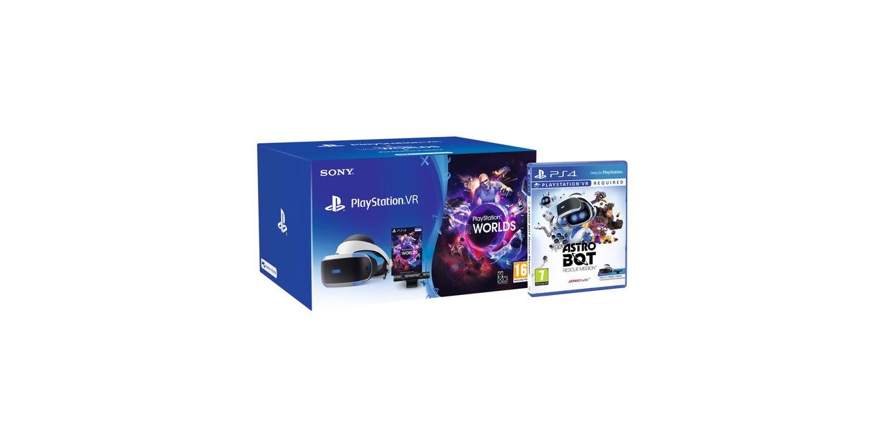 Sony PlayStation VR and PlayStation VR Worlds (PSVR) - Bundle /PS4  + Astro Bot