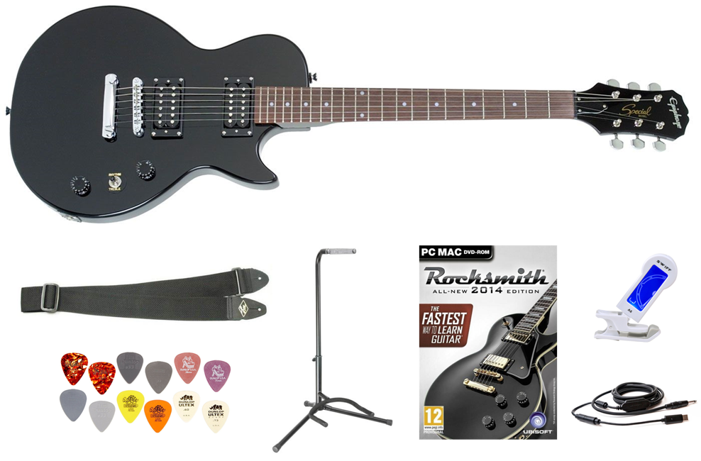 Epiphone - Les Paul Special II - Electric Guitar + Rocksmith 2014 PC/Mac Bundle (Ebony)